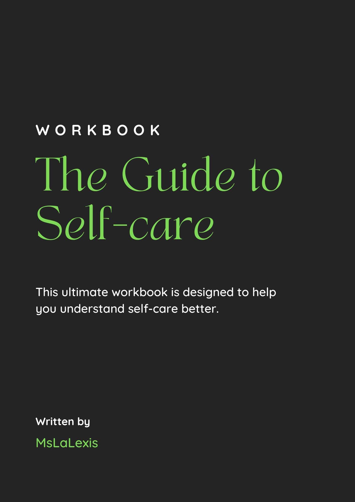 Personal Self-Care Book
